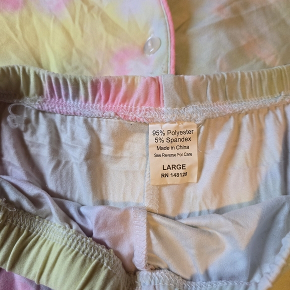 Two Price Tie-Dye Pajama Set with Ruffle Details - Picture 2 of 7